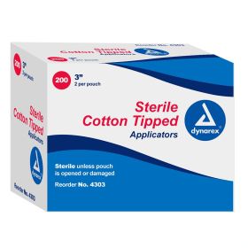 Cotton tipped applicator 200 per box (Option: Sterile 3")
