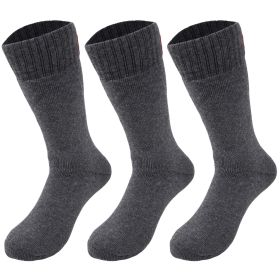 Thermal Insulated Socks for Men Seamless Thermal Socks Shoe Size 8-11.5 3 Pairs (Color: gray)